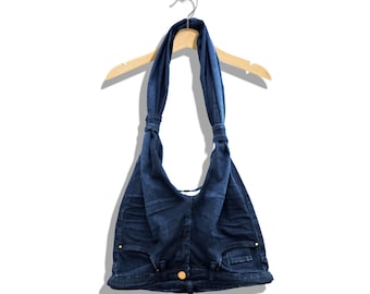 Handmade Denim Jean Tote Crossbody Bag