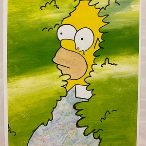 Lámina inspirada en Homer Simpson. Arte de dibujos animados. Lámina moderna para el hogar. Idea de regalo. Arte pop