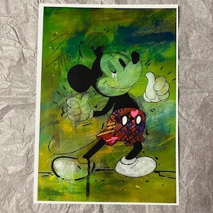 Mickey Acrylic Art Print poster gift idea for him or her (Modern art, pop art) wall art original artwork