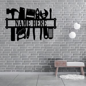 Personalized DIY Tools Name Metal Sign. Custom Handyman Wall Decor Gift ...