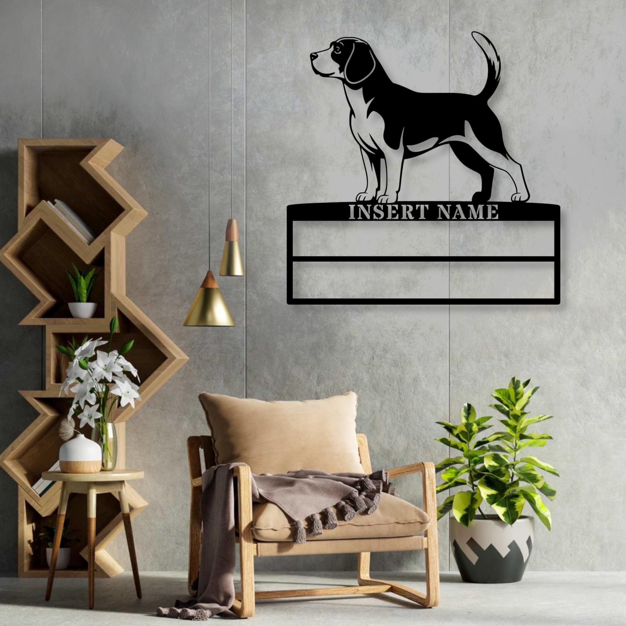 Personalized Beagle Rosette Metal Sign Wall Decor. Dog Champion Name ...