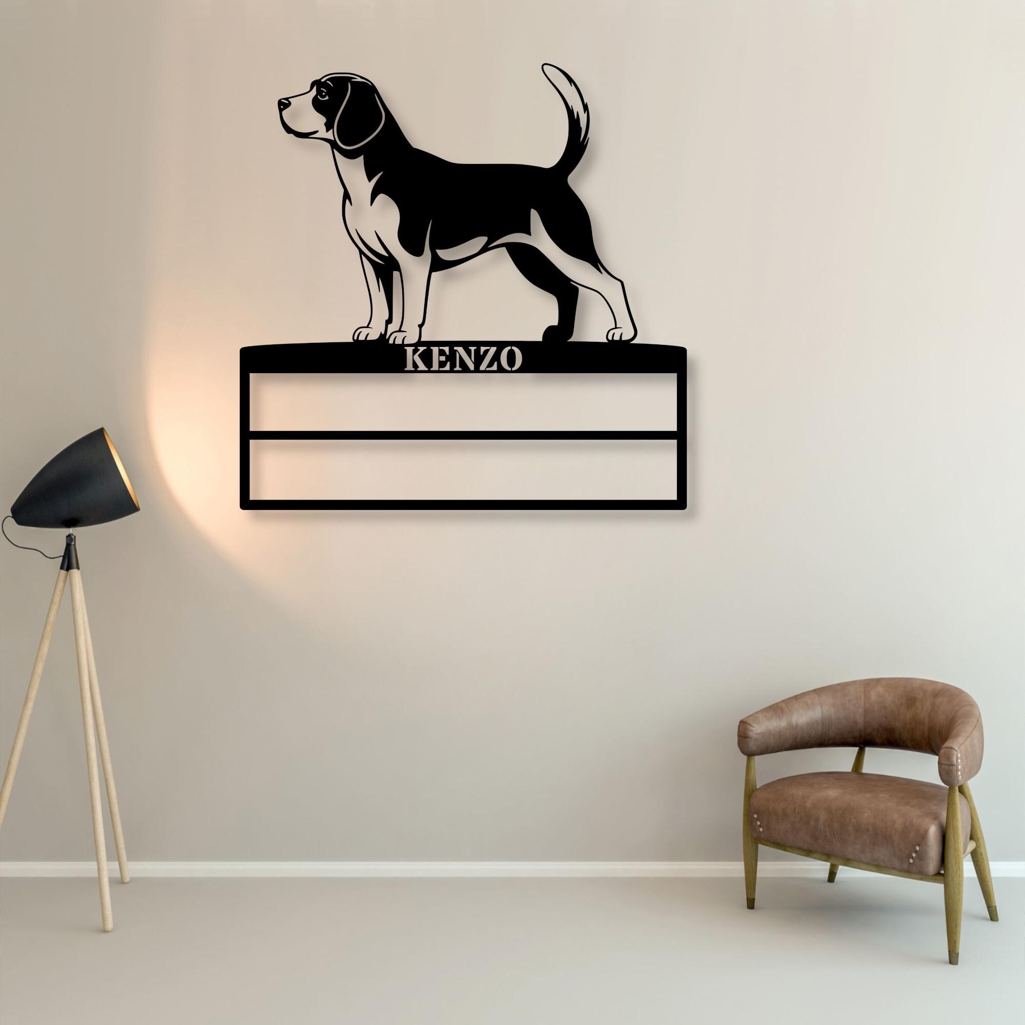 Personalized Beagle Rosette Metal Sign Wall Decor. Dog Champion Name ...