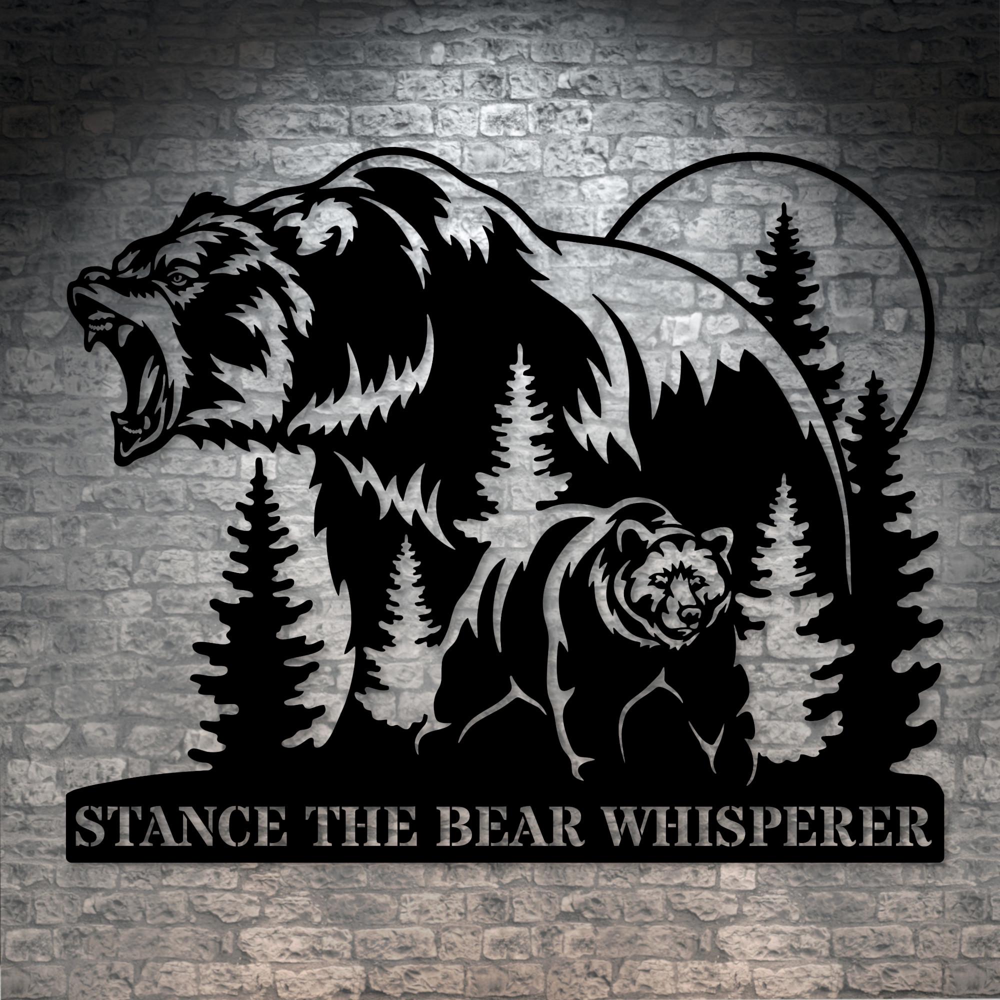 Personalized Nature Wildlife Roaring Bear Metal Sign. Custom Nature ...
