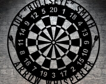 Personalized Dart Board Name Metal Sign. Darts Lover Home Decor. Custom Darts Player Gift. Gamesroom Essential Gifts. Customized Dart Gifts