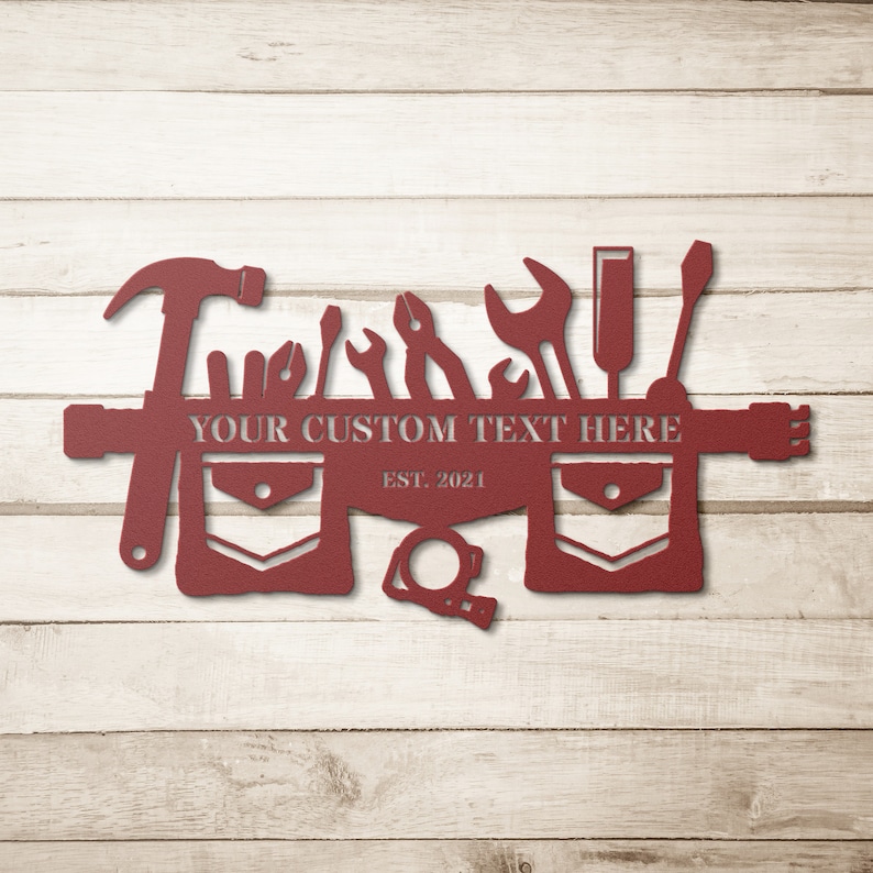 Personalized Carpenter Tool Belt Metal Sign Gift Carpenter - Etsy