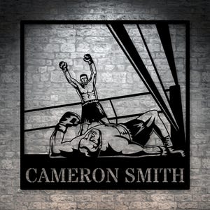 Personalized Boxing Knockout Name Metal Sign. Custom Boxer Wall Hanging Decor Gift. Boxing Champion Sign. Fighting Arena. Pugilism Art Decor