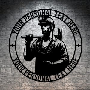 Personalized Miner Name Metal Sign. Custom Mine Worker Wall Decor. Mining Shop Wall Hanging. Gift For Construction Worker. Shop Owner Gifts