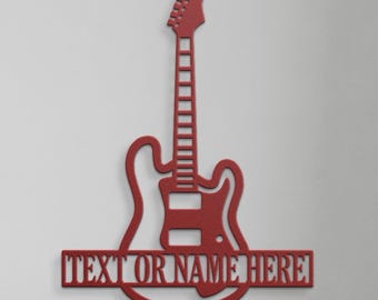 Personalized Metal Music Sign - Custom Guitar Wall Art, Vintage Band Room Decor, Outdoor Durable Name Plate Gift For Guitarists - View #7