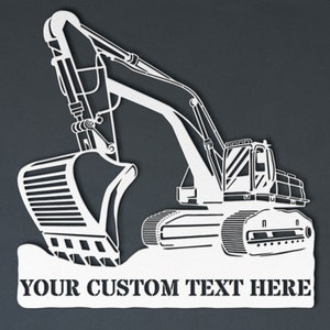 Personalized Excavator Digging Metal Sign With Custom Text, Excavator ...