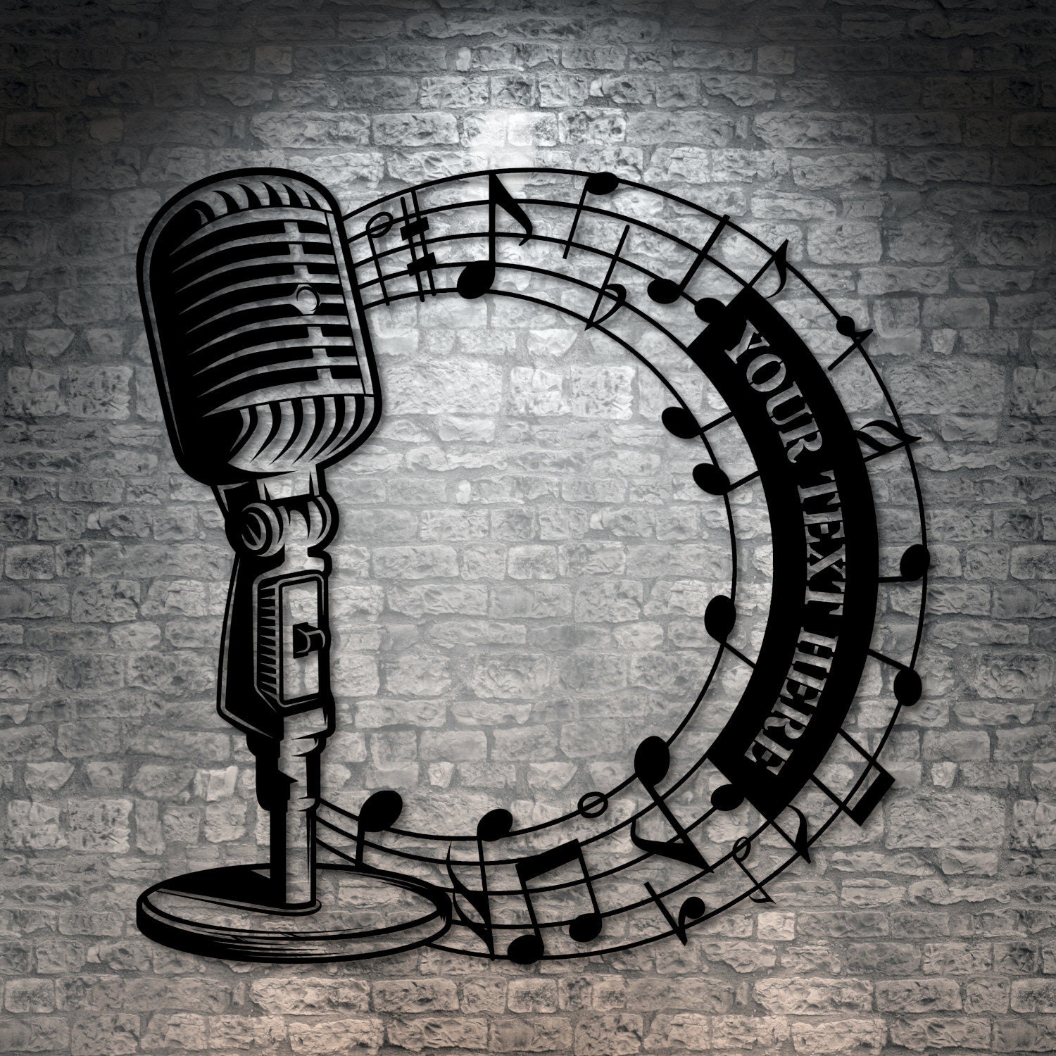 Personalized Microphone Metal Sign. Custom Singer Wall Decor. Musician Entertainer Gifts. Musical Notes Wall Hanging. Gift For Vocalist.