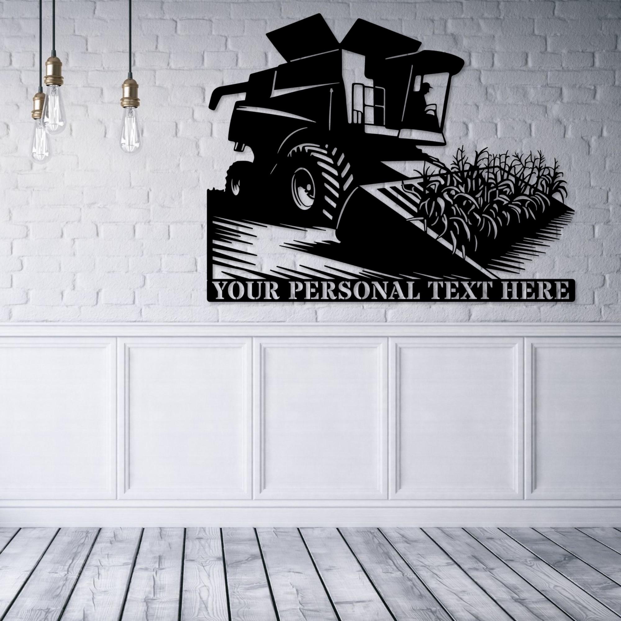 Personalized Harvester Machine Metal Sign Gift. Custom Corn Chopper ...