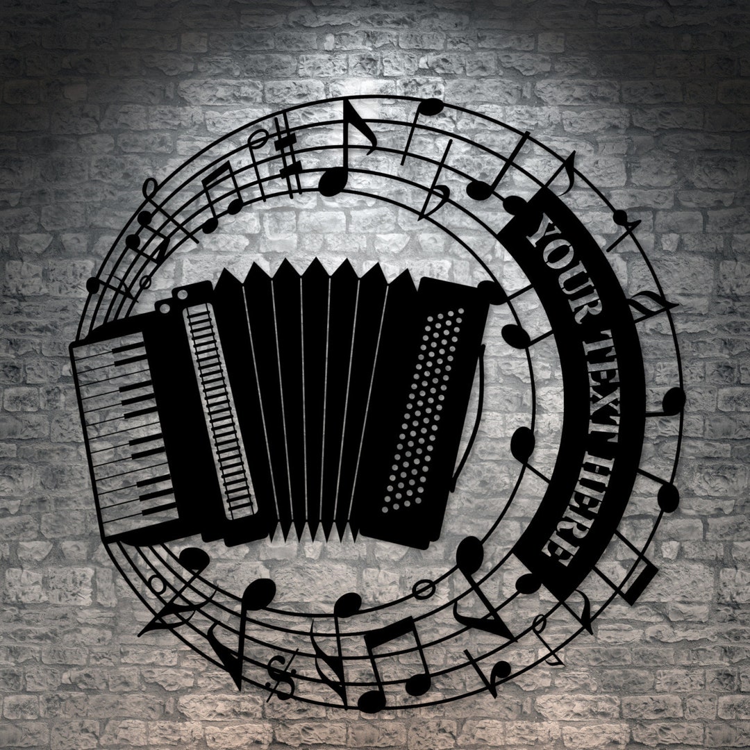 Personalized Accordion Name Metal Sign. Custom Accordion Wall Decor