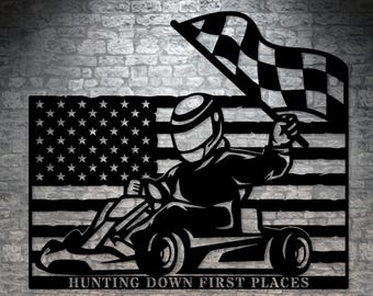 Personalized Karting Name Metal Sign. Custom Go-Kart Wall Decor Gift. Racing Driver. Petrolhead. Racetrack Wall Hanging. Champion. Winner