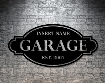 Personalized Garage Name Metal Sign Gift. Car Park Sign. Custom Auto Shop Steel Sign Gift. Mechanic Shop Wall Hanging. To My Handyman Gift.