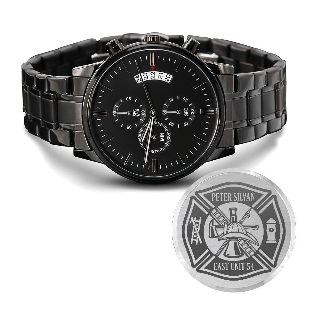 ^_^ Personalized Firefighter Department Metal Custom Name Watch