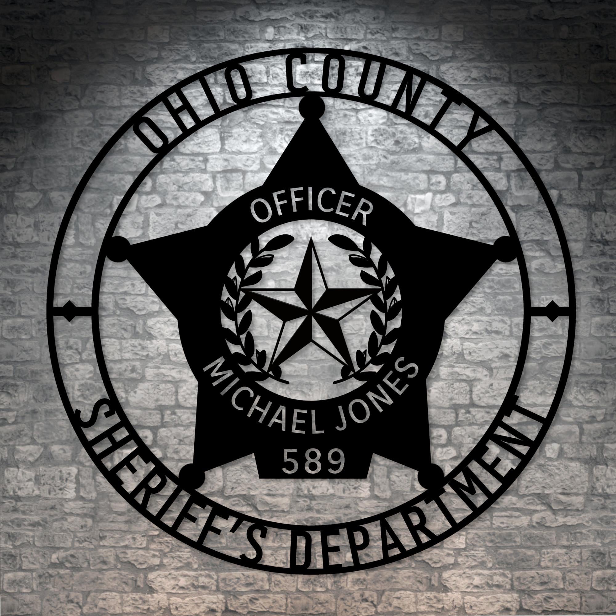 Personalized Five Point Star Police Badge. Custom Policeman Anniversary ...