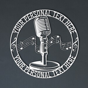 Personalized Singer Metal Sign. Custom Retro Microphone Wall Decor ...