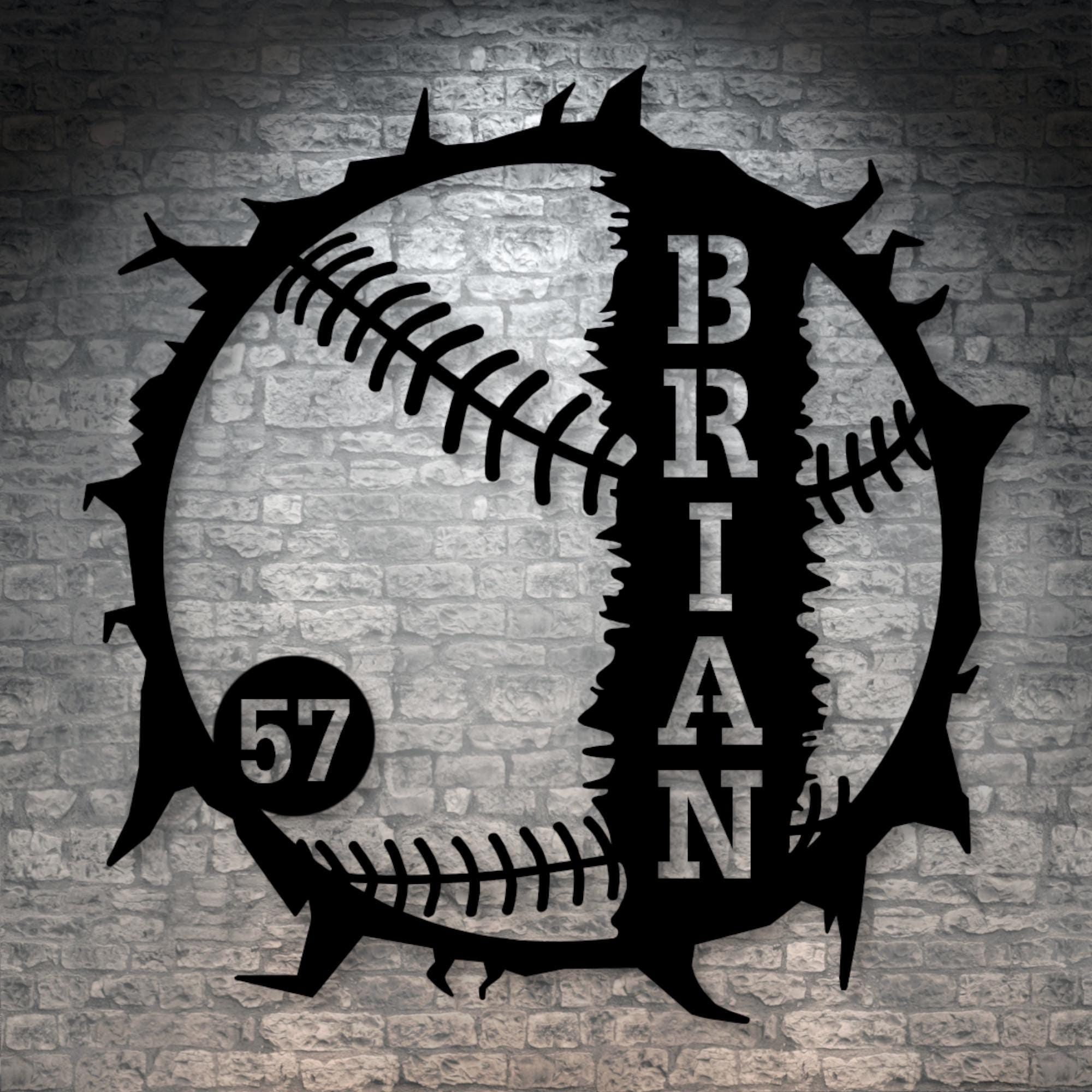 Personalized Baseball Name Metal Sign. Sports Art Design Name Wall ...