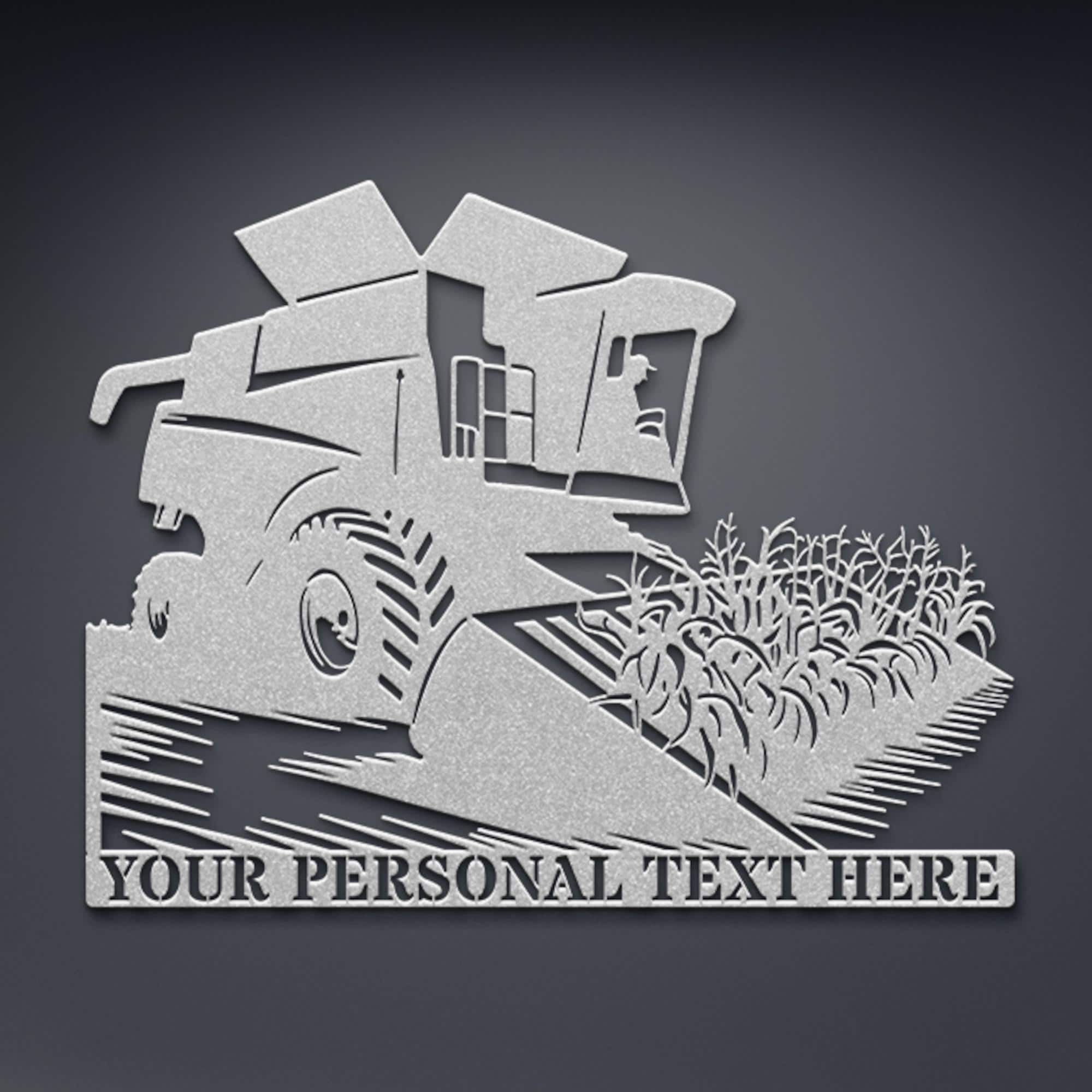 Personalized Harvester Machine Metal Sign Gift. Custom Corn Chopper ...