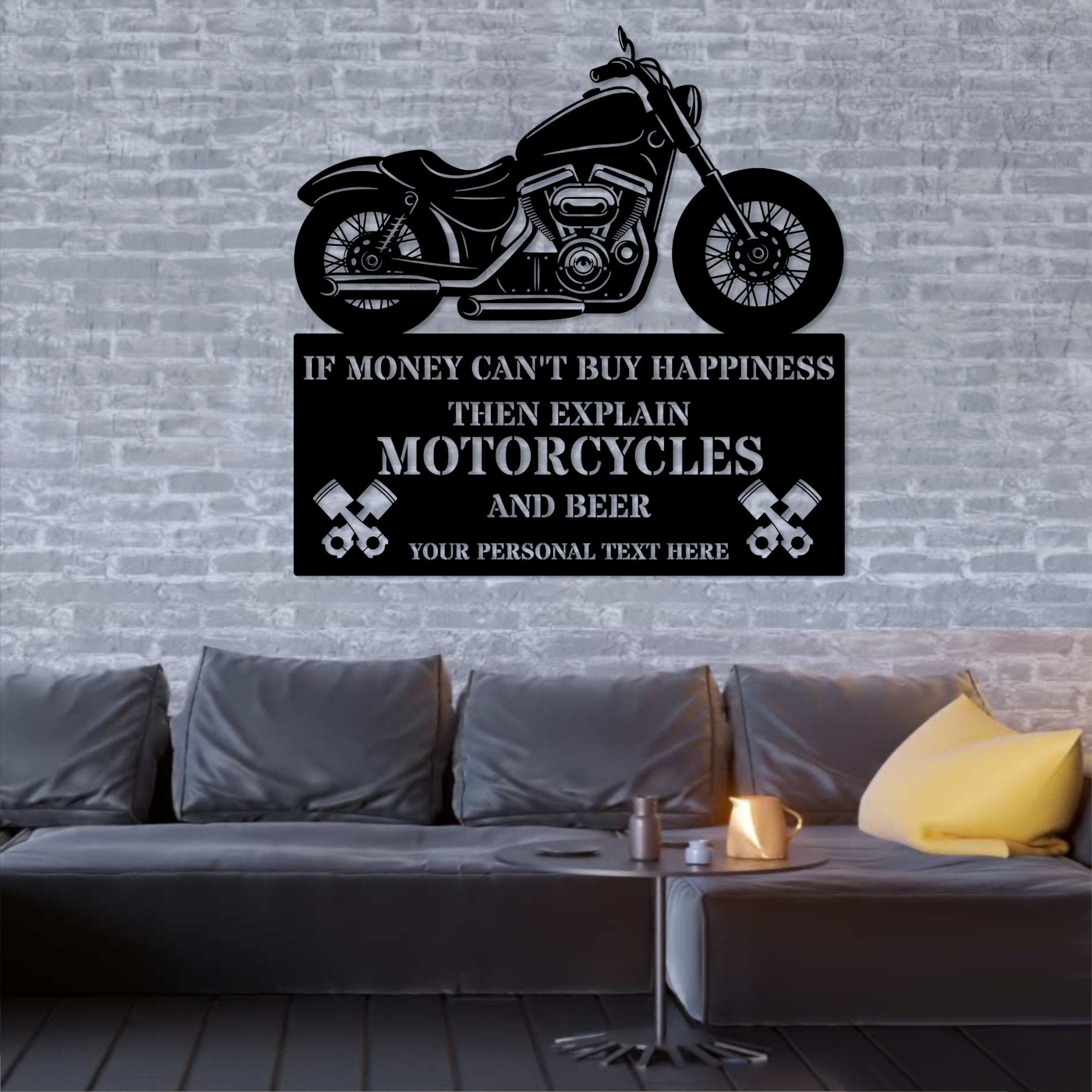 Personalized Motorcycle Name Metal Sign. Custom Biker Wall Decor Gift ...