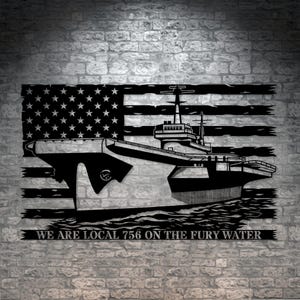 Personalized US Battleship Name Metal Sign Gift. Customizable Aircraft Carrier Sign. Custom Navy Wall Decor. Military Tribute Gift. Army Art