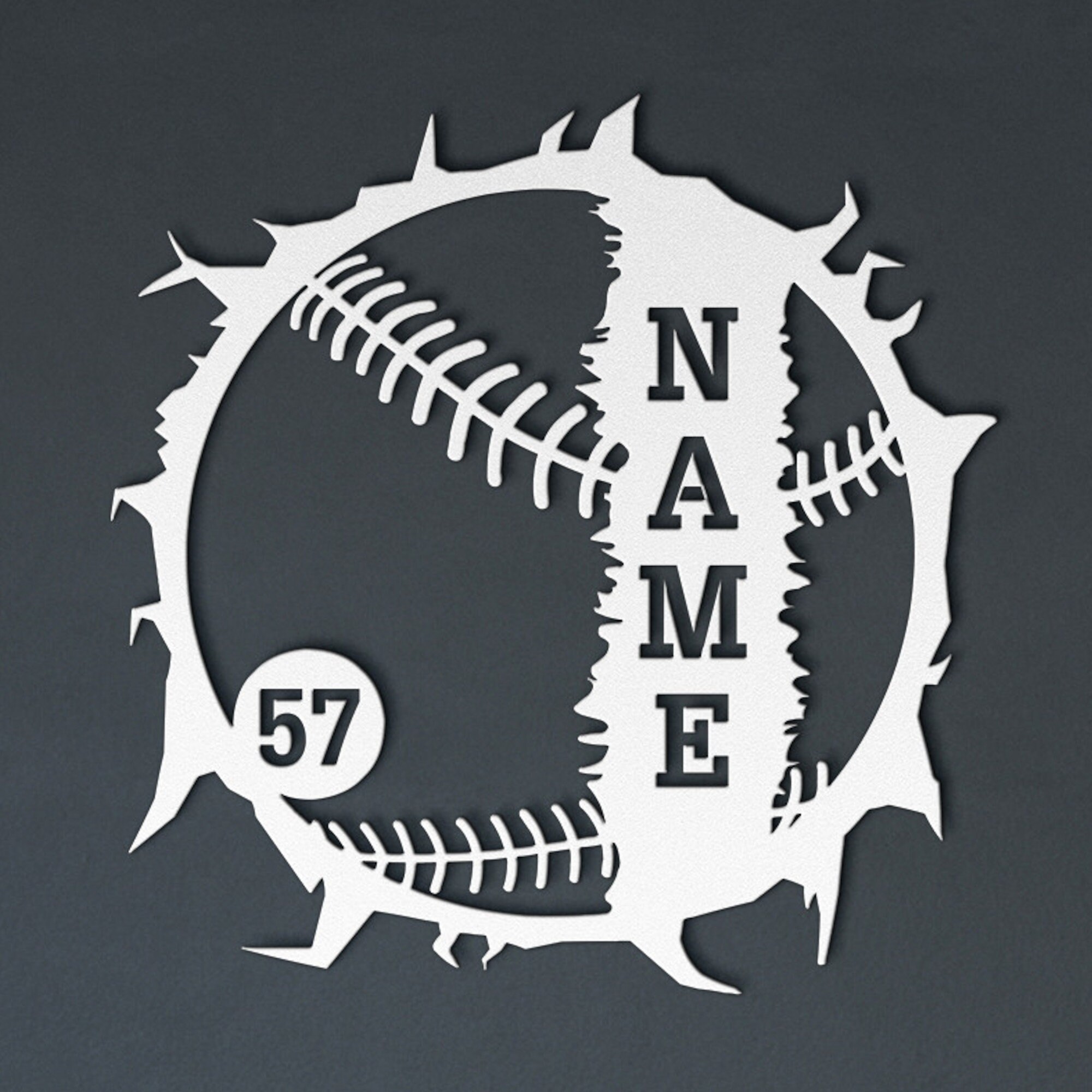 Personalized Baseball Name Metal Sign. Sports Art Design Name Wall ...