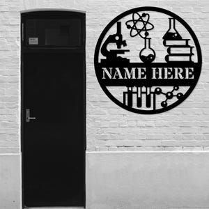 Personalized Science Teacher Name Metal Sign. Custom Laboratory Wall ...