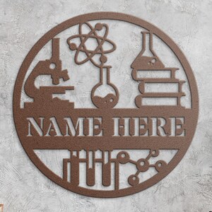 Personalized Science Teacher Name Metal Sign. Custom Laboratory Wall ...