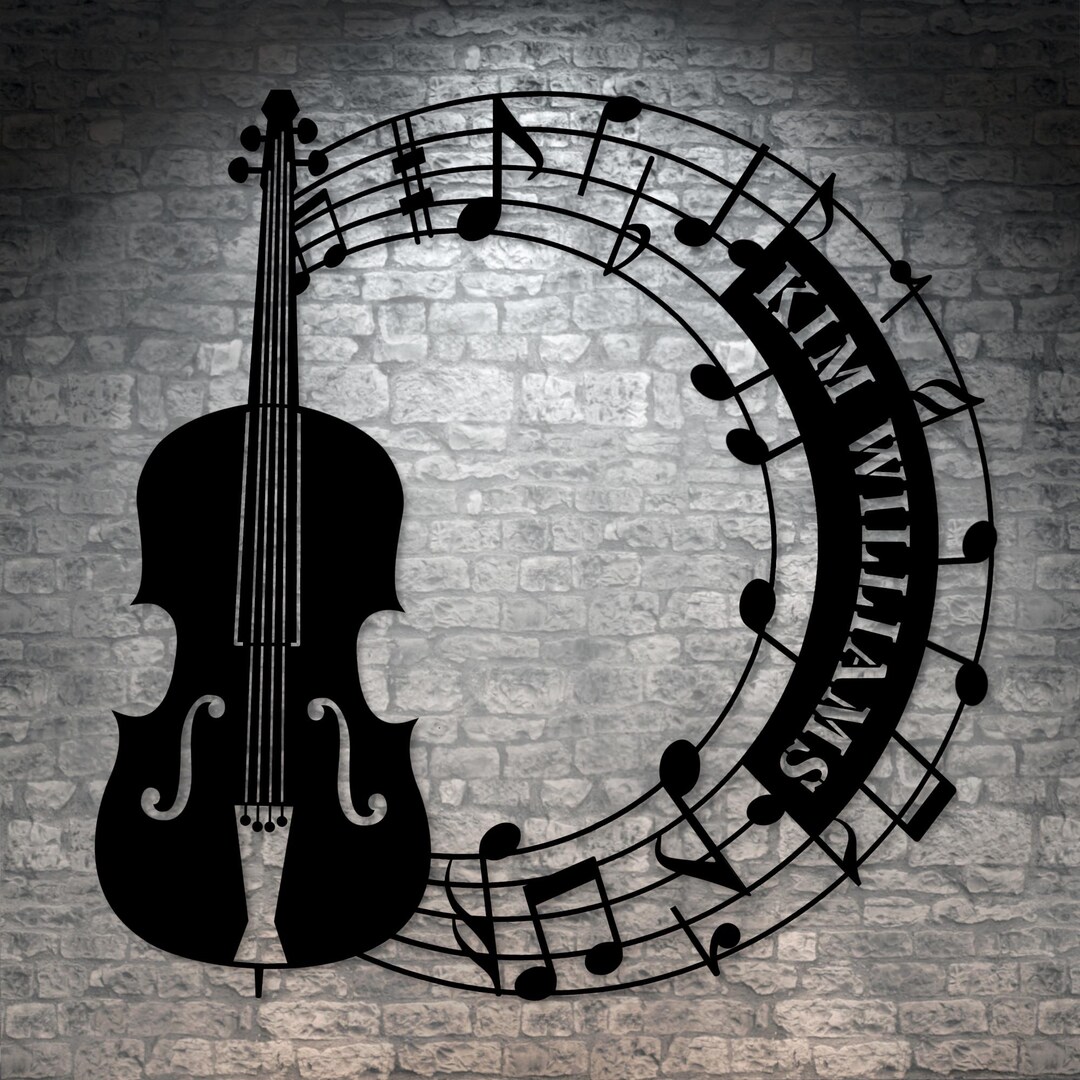 Personalized Cello and Notes Name Metal Sign. Custom Cellist Wall Decor ...