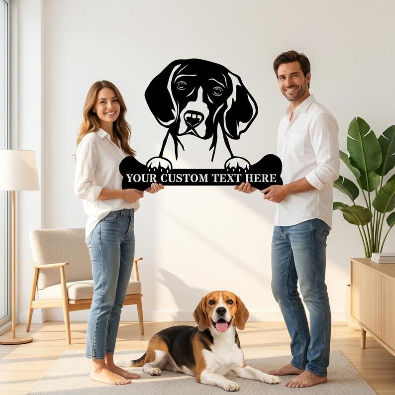 Personalized Beagle Name Metal Sign. Customizable Dog Owner Wall Decor ...