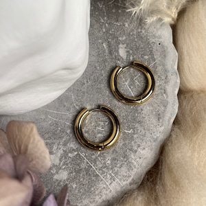 Hoop earrings gold 25mm, large gold hoops, silver hoops earrings, hoop earrings, gift for best friend, Valentine&#39;s Day gift