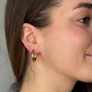 Hoop earrings gold 25mm, large gold hoops, silver hoops earrings, hoop earrings, gift for best friend, Valentine&#39;s Day gift