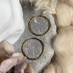 Hoop earrings gold 35mm, large gold hoops, silver hoops earrings, hoop earrings, gift for best friend, Valentine&#39;s Day gift
