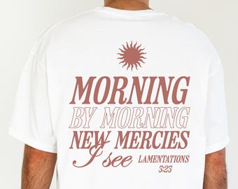 Sus misericordias son nuevas cada mañana, Comfortcolors, ropa de calle cristiana, camisetas cristianas, camisetas de fe, ropa de Jesús, ropa cristiana, ropa de iglesia