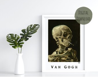 Pintura de Vincent Van Gogh / Descarga digital Bellas Artes / Pintura de clasificación imprimible / Arte imprimible de Halloween / Descarga instantánea de arte famoso