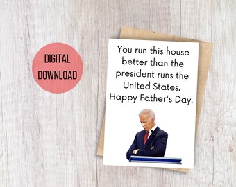 Polit Vatertagskarte // Digital Download Karte // Biden Lustige Printable // Urlaub Digital Download // Printable Humor Vatertag