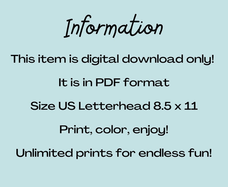 K&ouml;nnte beinhalten: Informationen zu einem digitalen Download eines druckbaren PDFs im US-Letter-Format (8,5 x 11 Zoll). Der Text lautet: "Dieser Artikel ist nur ein digitaler Download! Er ist im PDF-Format. Gr&ouml;&szlig;e US Letterhead 8,5 x 11. Drucken, f&auml;rben, genie&szlig;en! Unbegrenzte Ausdrucke f&uuml;r endlosen Spa&szlig;!"