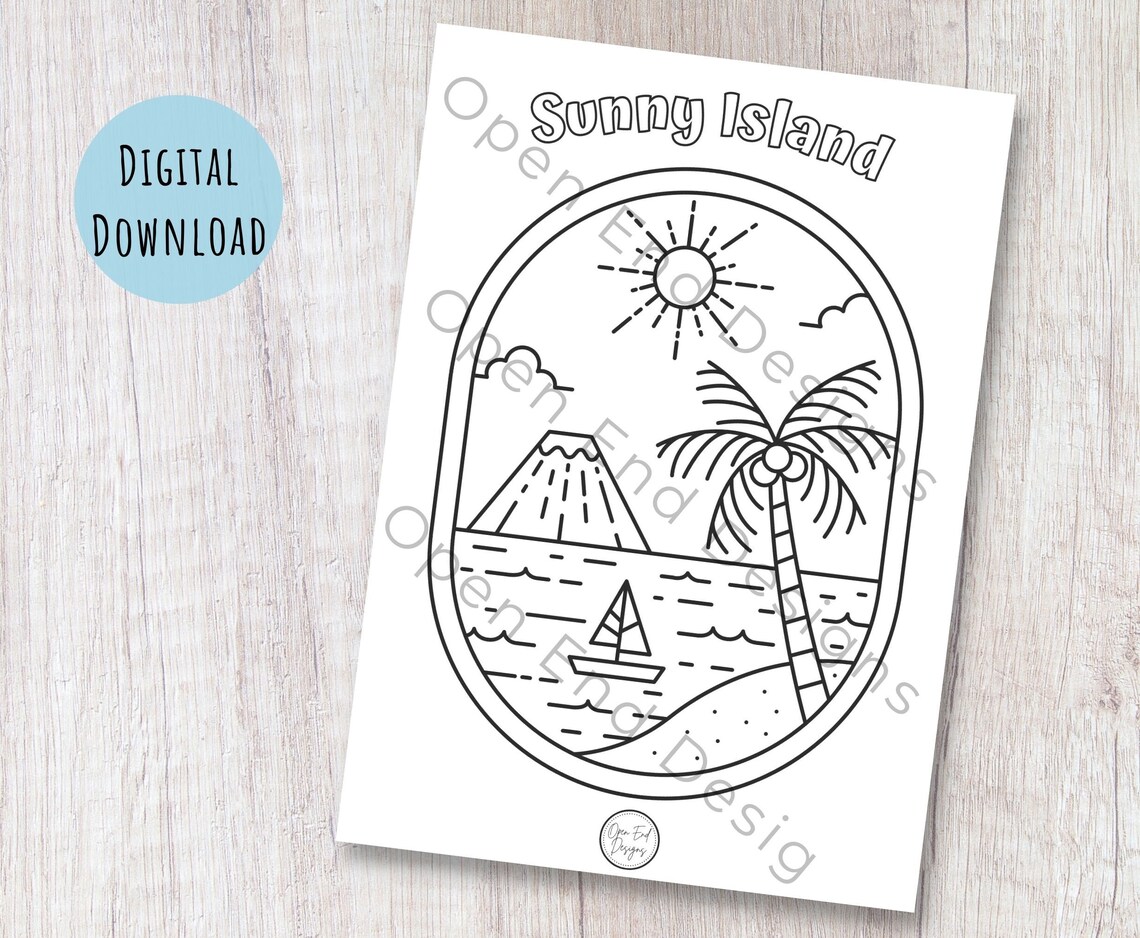 Coastal Coloring Pages//instant Download Printable Coloring - Etsy