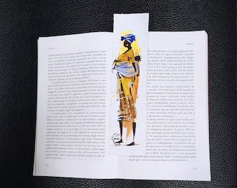 Original hand-painted bookmark for reading enthusiasts- Great gift idea -Original book Mark for readers-Canvas bookmark