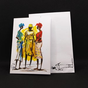 Biglietto/cartolina di auguri dipinto a mano con colori acrilici - Original hand painted greeting card (not a print) made in Africa