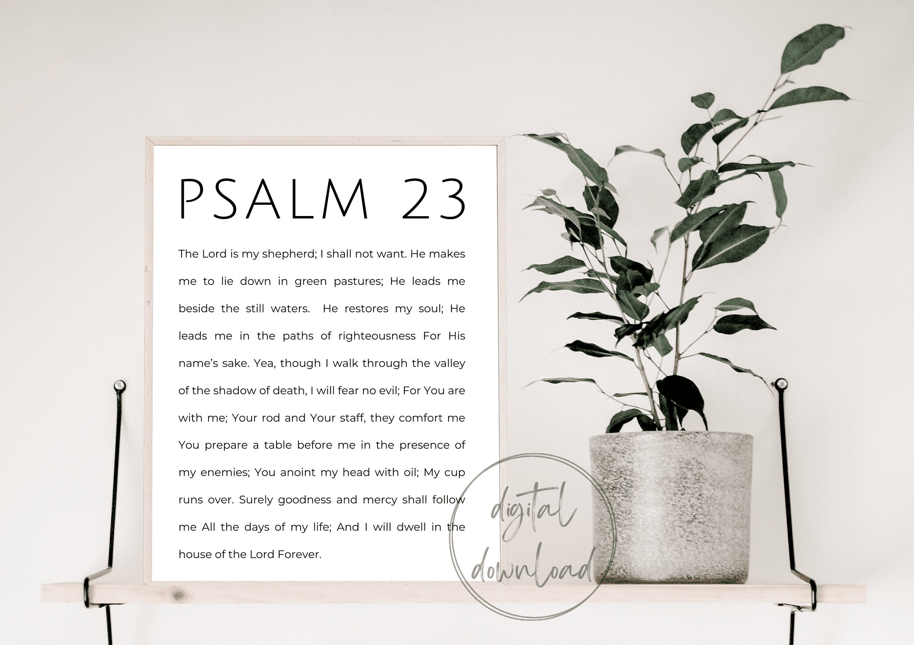 Psalm 23 Printable Art the Lord is My Shepherd Christian - Etsy