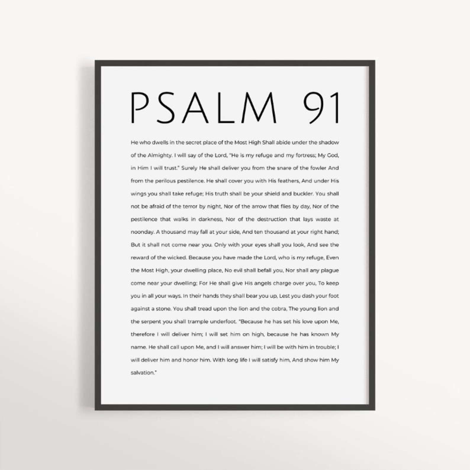 Psalm 91 Print He Who Dwells In A Secret Place Modern Living Room Printable Decor Christian