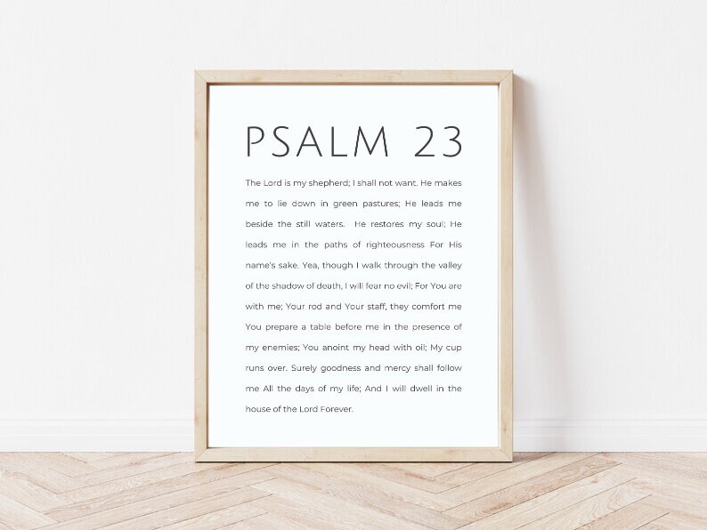 Psalm 23 Printable Art the Lord is My Shepherd Christian - Etsy