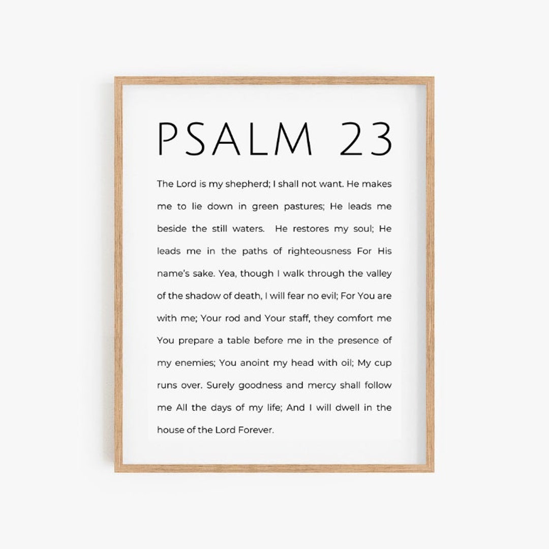 Psalm 23 Printable Art, the Lord is My Shepherd, Christian Home Wall