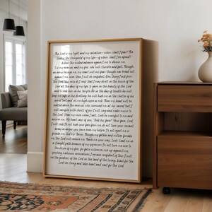 Psalm 27 Handwritten, The Lord Is My Light, Christian Home Wall Décor Printable, Bible Verse Wall Art, Modern Scripture, Baptism Gift