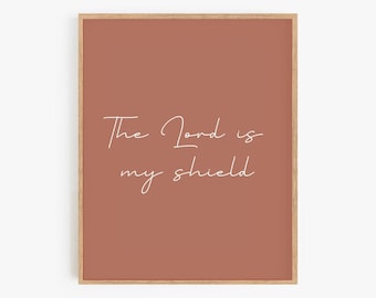 El Señor es mi escudo, Terracotta Print Digital, Modern Christian Art, Scripture Art Printable, Biblical Wall Art, Bible Verse Downloadable