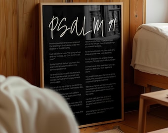 Póster cristiano del Salmo 91 con versículo bíblico, arte mural, ilustraciones bíblicas, El que mora, decoración de sala de estar, regalos de elefante blanco para oficina