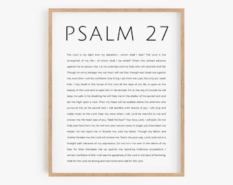 Psalm 27 Printable Wall Art, Modern Christian Home Decor, Digital Print for Spiritual Inspiration, Perfect Gift for Faithful Homes