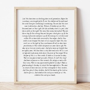 Psalm 90 Handwritten Sign, Psalm Wall Art, Modern Christian Art ...