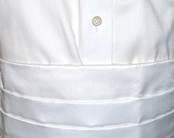 White Cummerbund 30 - 36 Inch Waist